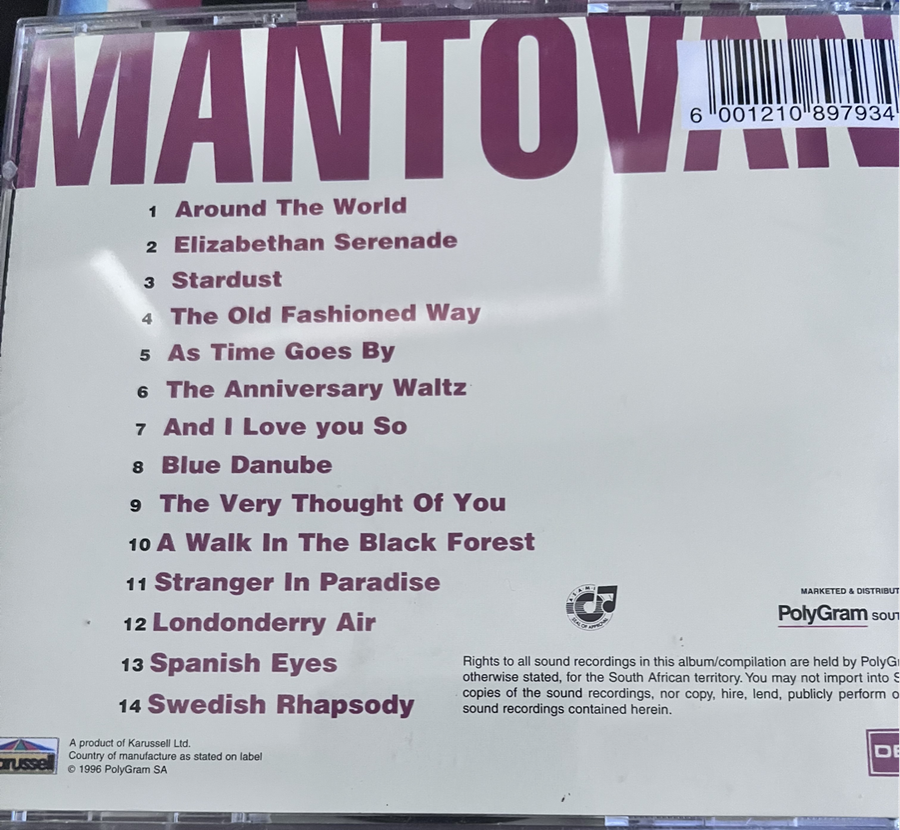 Mantovani - Serenade BUDCD1037
