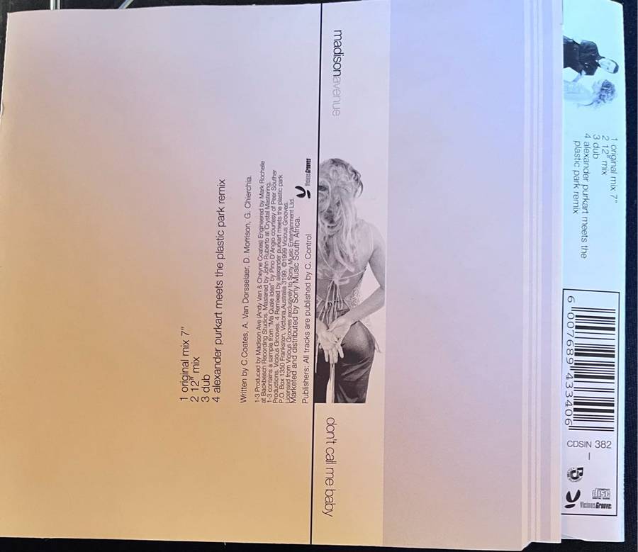 Madison Avenue - Dont call me baby (single) CDSIN382