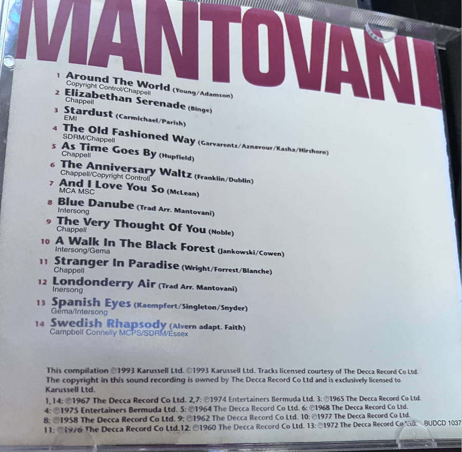 Mantovani - Serenade BUDCD1037