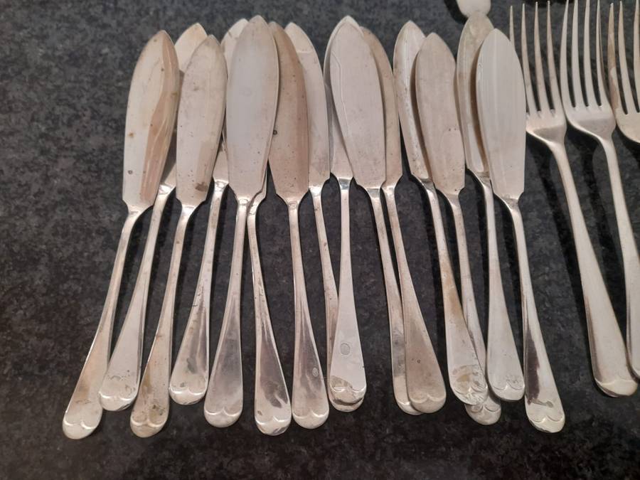 Collection of  Silver-Plated and 22 Nickel Silver Forks 15 Fish knife, 16 Spoons AND 6 TEA SPOONS