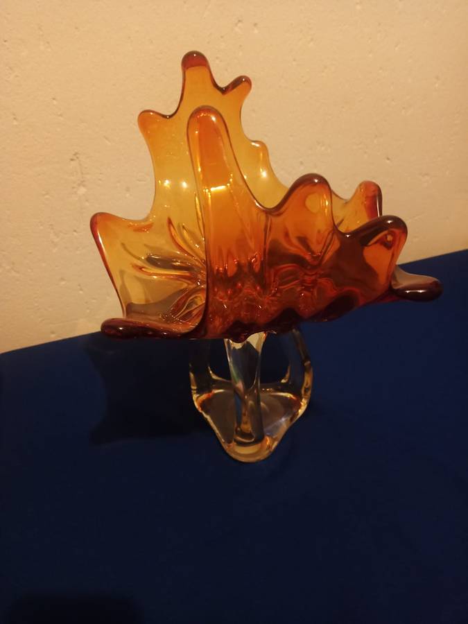 Rare Vintage Large Murano Glass  Bowl Red 30 by 30 cm