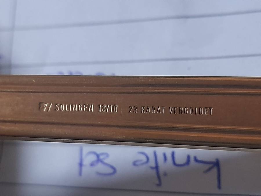 Vintage 72 Piece Cutlery Set, Solingen 23/24 Ct Gold Plated, Germany, Serves 12