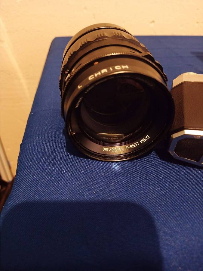 Old Vintage Folding Camera and Old Zeiss Ikon plus Kowa 3.5/150 Six Lens All for one bid
