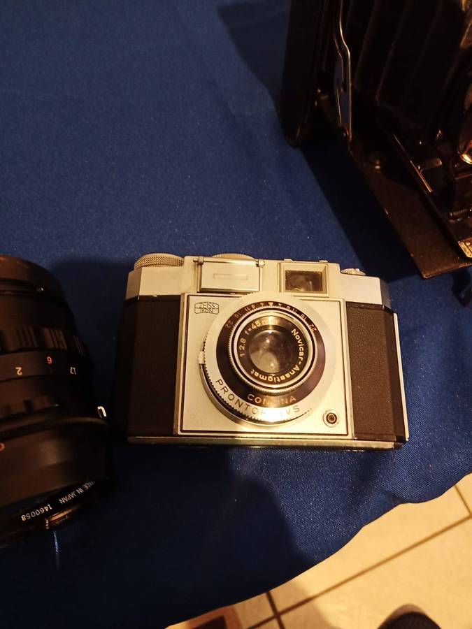 Old Vintage Folding Camera and Old Zeiss Ikon plus Kowa 3.5/150 Six Lens All for one bid
