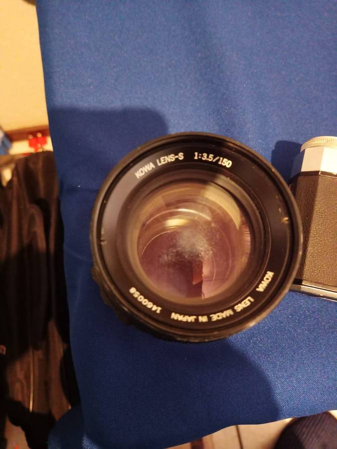 Old Vintage Folding Camera and Old Zeiss Ikon plus Kowa 3.5/150 Six Lens All for one bid