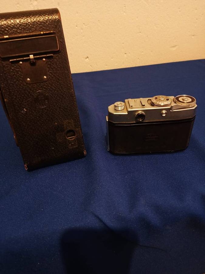 Old Vintage Folding Camera and Old Zeiss Ikon plus Kowa 3.5/150 Six Lens All for one bid