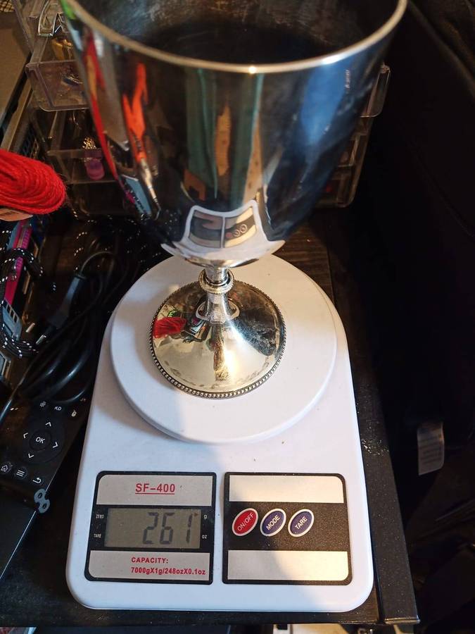 Large Heavy Hallmarks Silver Goblet Cup Dated Sheffield 1928