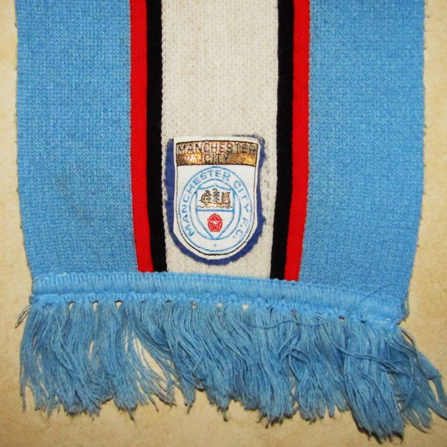 Old Manchester City Football Supporter Scarf