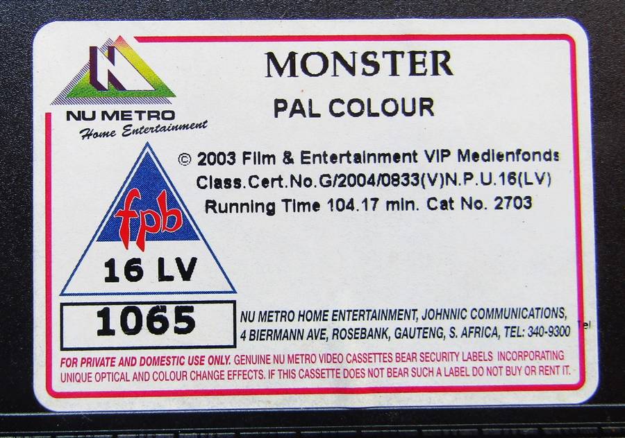Monster - Charlize Theron - Movie VHS Tape (2004)