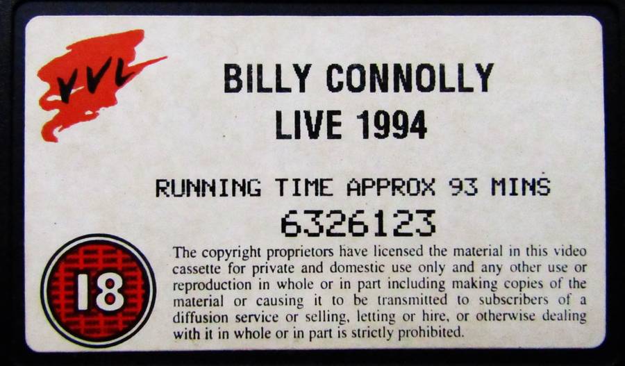 Billy Connolly Live 1994 - VHS Video Tape