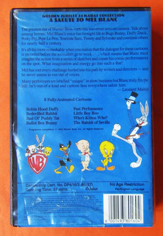 Warner Bros. Cartoons Golden Jubilee - VHS Video Tape (1985)