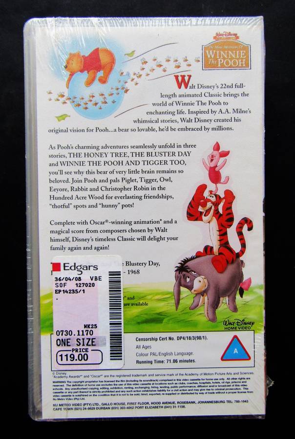 NEW Sealed - Winnie the Pooh - Walt Disney VHS Tape (1998)