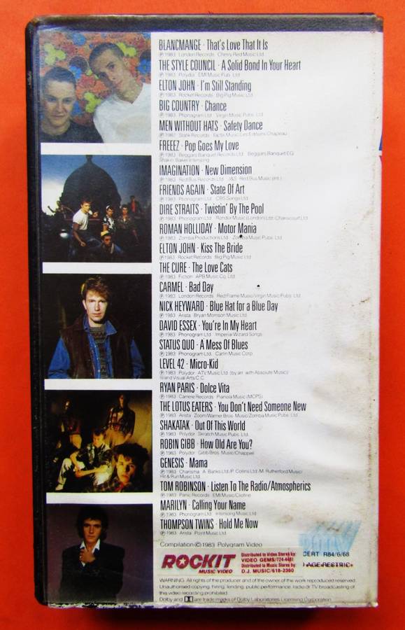 1983 Music Videos VHS Tape