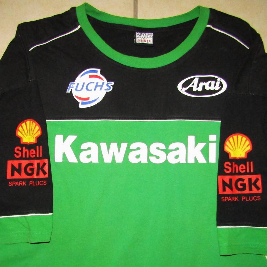 Old Kawasaki Motorbike Racing Shirt - Size 3XL