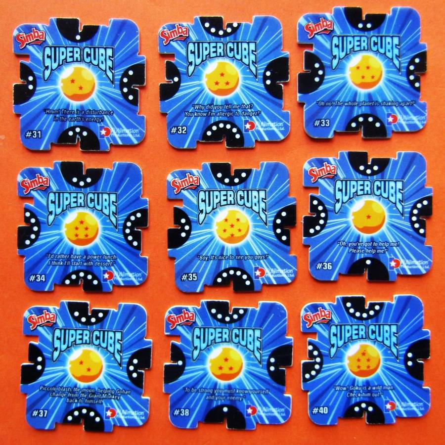 Lot of 9 Dragon Ball Z Super Cube Tazos by Simba