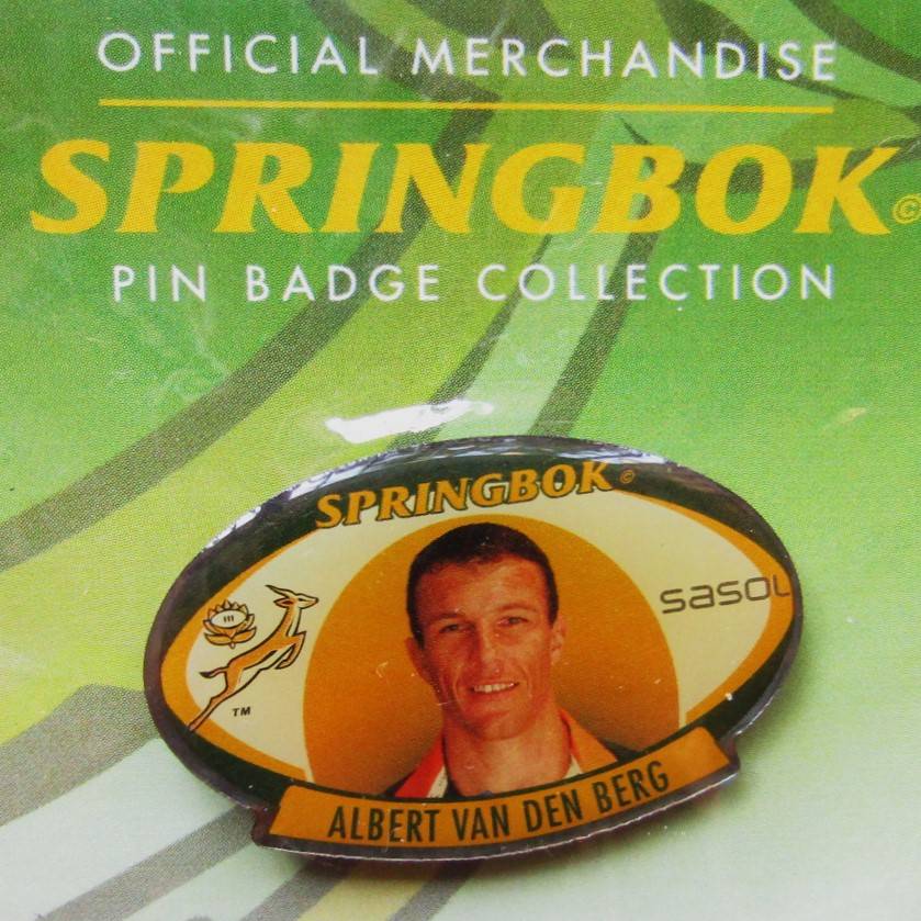 Albert van den Berg Springbok Rugby Pin Badge
