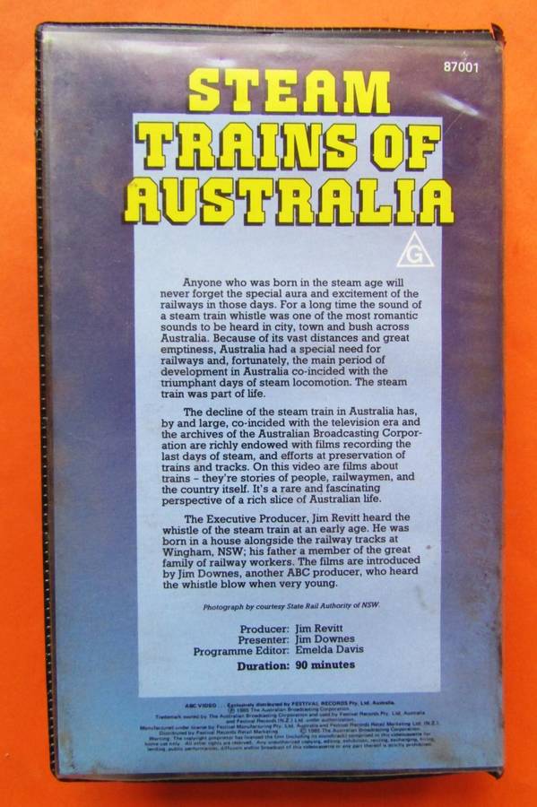 Steam Trains of Australia - Railways VHS Video Tape (1985)