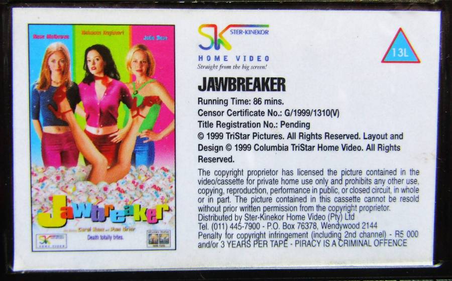 Jawbreaker - Dark Comedy Movie VHS Tape (1999)