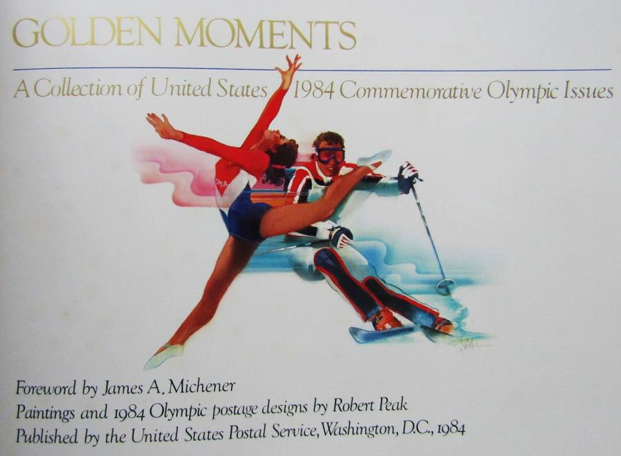 1984 United States Postal Service Olympic Golden Moments - Hardcover Book with Stamps