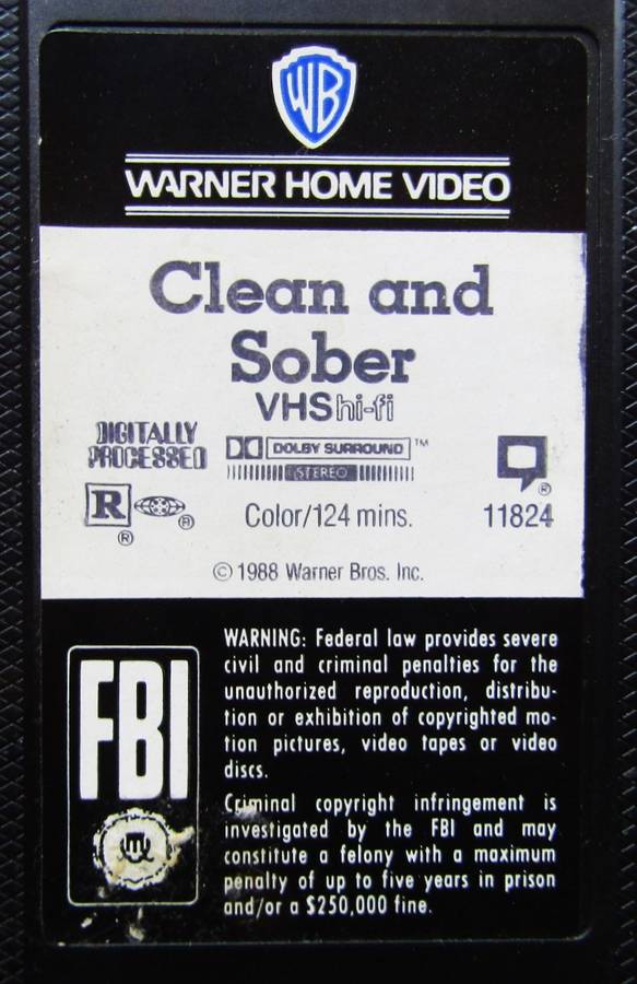Clean and Sober - Michael Keaton - Movie VHS Tape (1989)