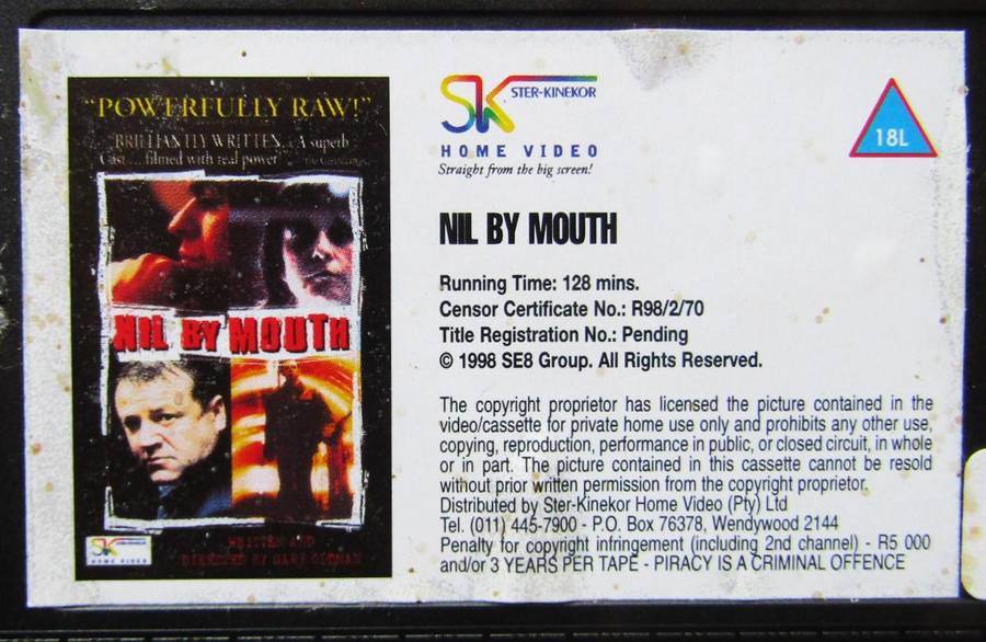 Nil by Mouth - Gary Oldman - Movie VHS Tape (1998)