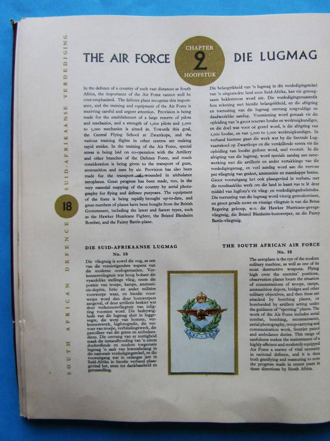 Vintage South African Defence Tobacco Card Album