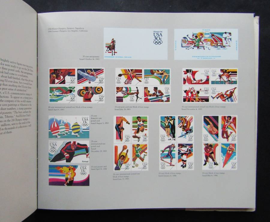 1984 United States Postal Service Olympic Golden Moments - Hardcover Book with Stamps