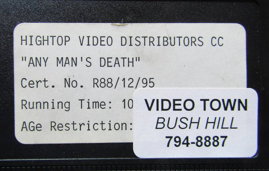 Any Man's Death - Movie VHS Tape (1991)