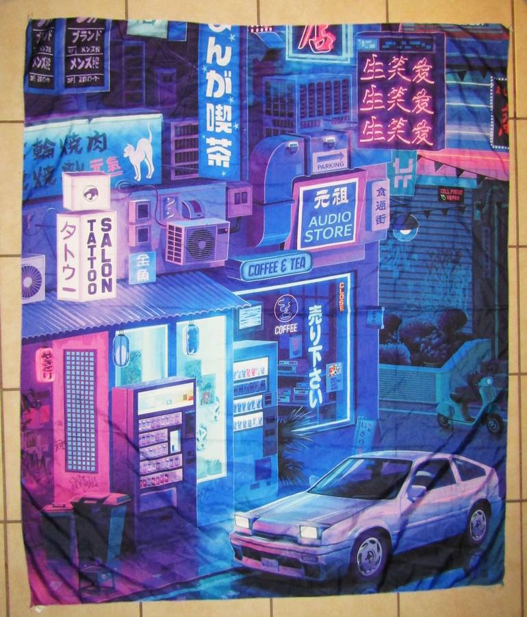 Large Tokyo Night Cyberpunk Banner