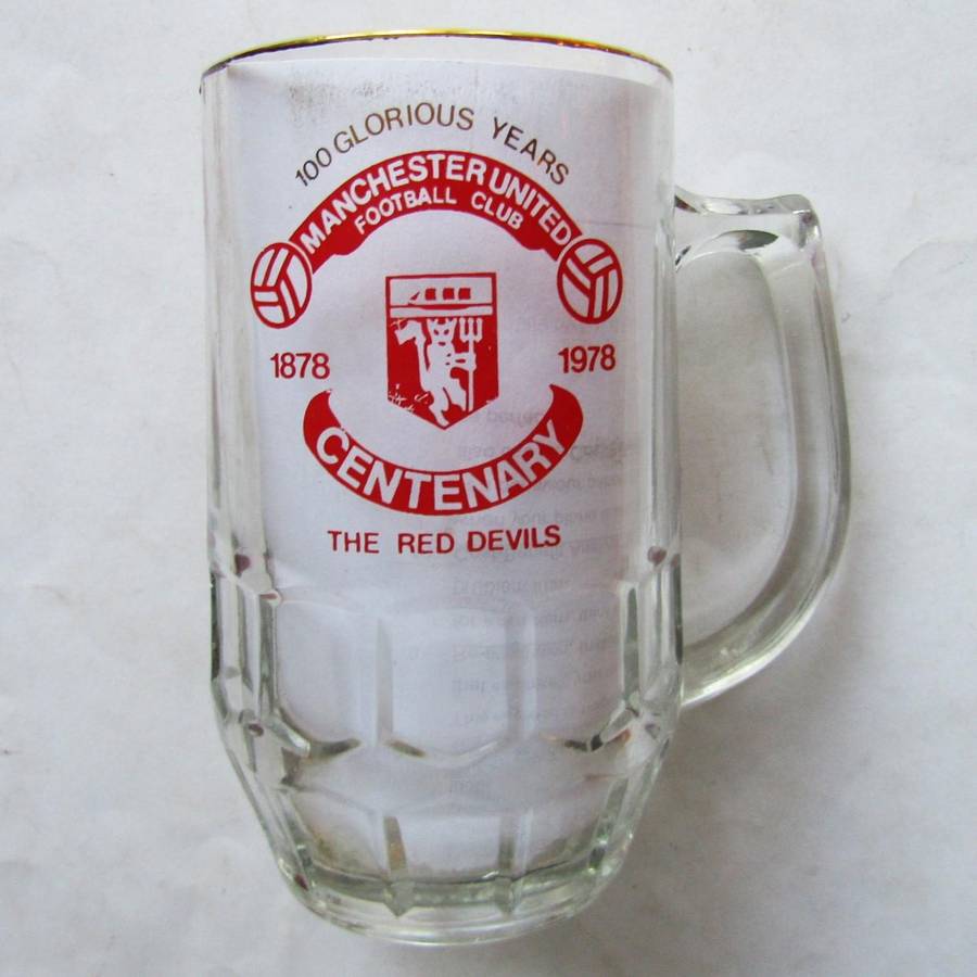 1978 Manchester United Football Club 100 Year Beer Mug