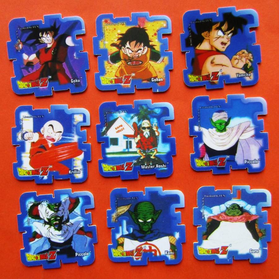 Lot of 9 Dragon Ball Z Super Cube Tazos by Simba