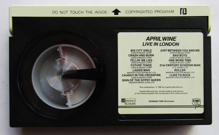 April Wine - Live in London - Betamax Video Tape (1981)