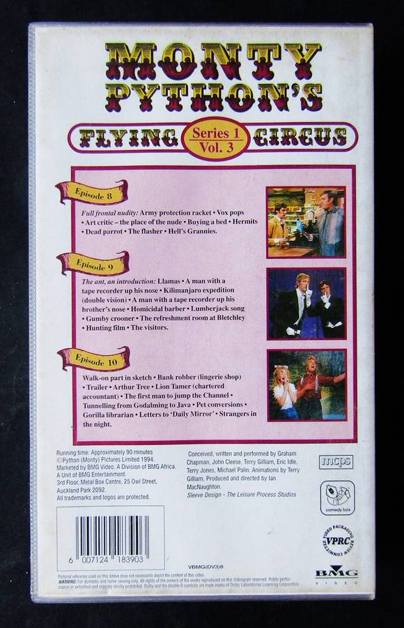 Monty Python's Flying Circus - Series 1 Vol 3 - VHS Tape (1994)