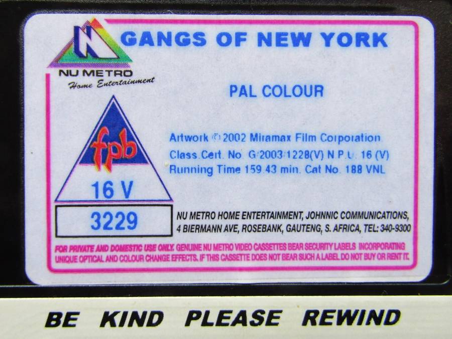 Gangs of New York - Leonardo DiCaprio - Movie VHS Tape (2002)