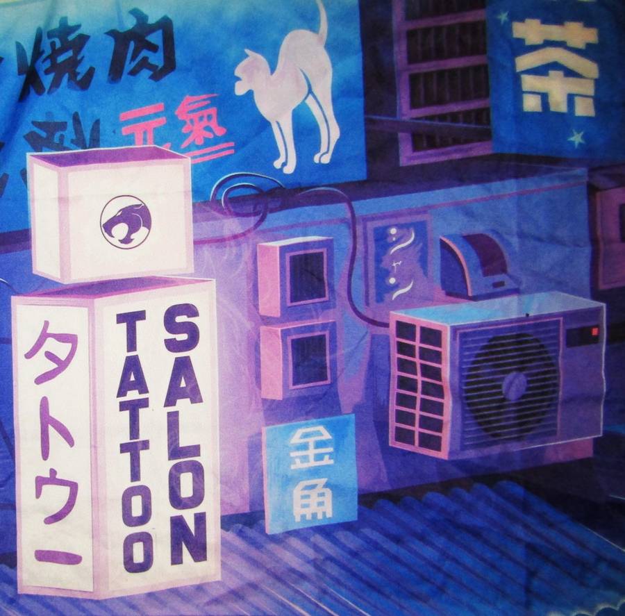 Large Tokyo Night Cyberpunk Banner