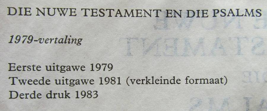 1983 SA Police Afrikaans Pocket Bible