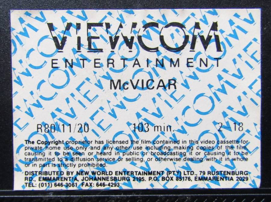 McVicar - Roger Daltrey - Crime Movie VHS Tape (1980)
