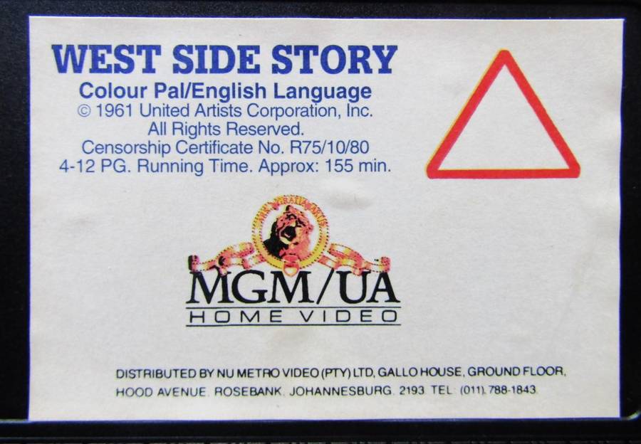West Side Story - Classic Movie VHS Tape (1993)