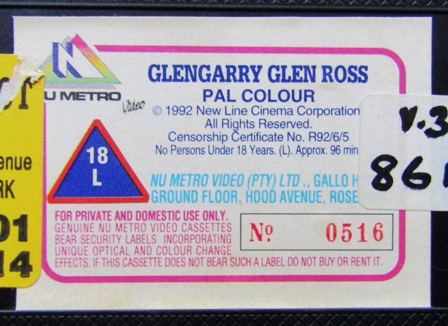 Glengarry Glen Ross - Al Pacino - Movie VHS Tape (1992)