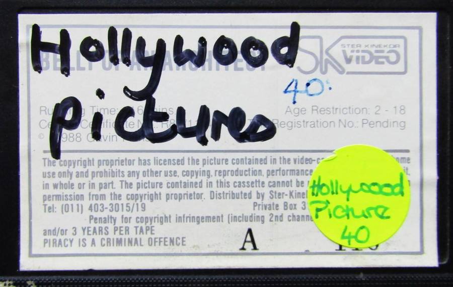 The Belly of an Architect - Movie VHS Tape (1988)