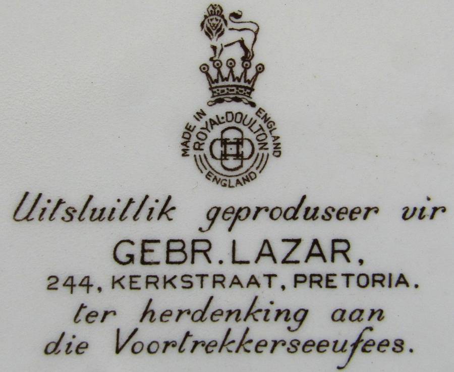 1938 Voortrekker Eeufees - Royal Doulton Color Display Plate