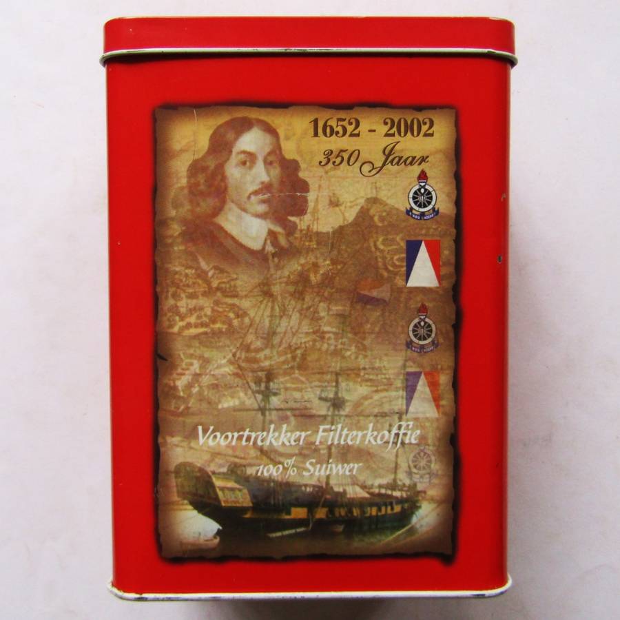 2002 Jan Van Riebeeck 350 Jaar Herdenking Voortrekkers Coffee Tin
