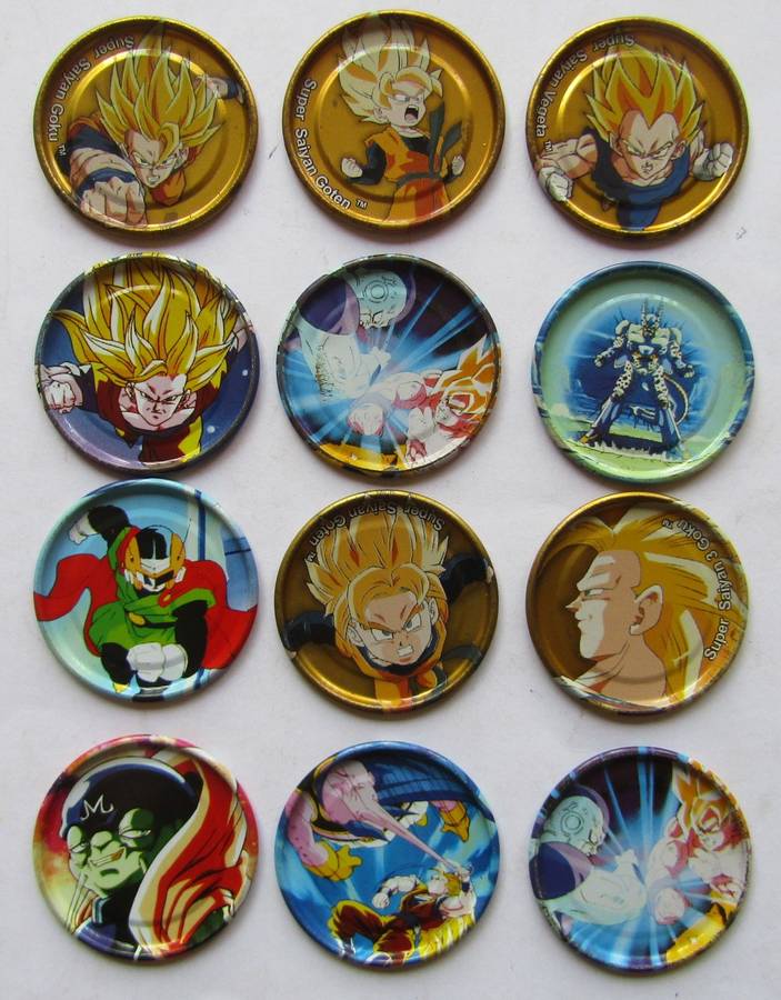 12 Dragon Ball Z Metal Tazos