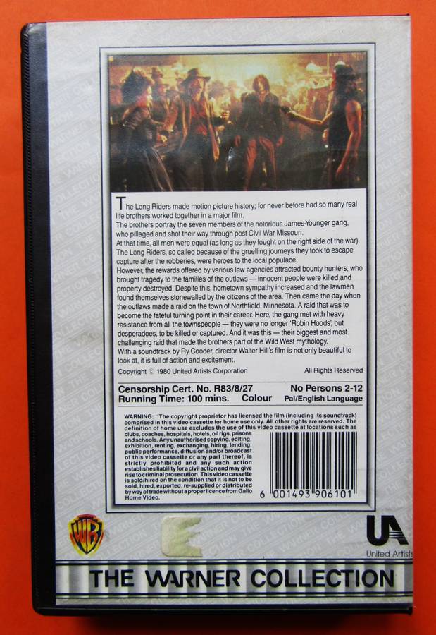 The Long Riders - Western Movie VHS Tape (1983)
