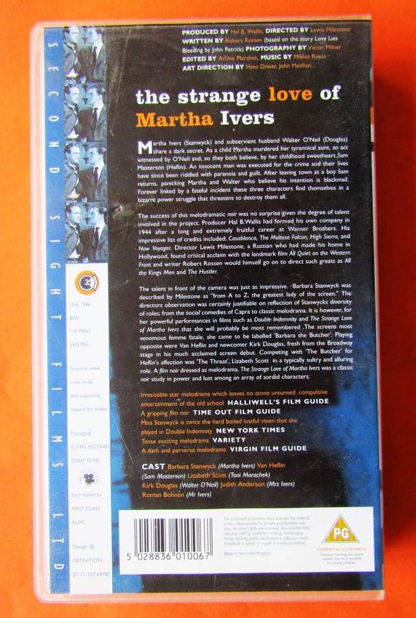 The Strange Love of Martha Ivers - Movie VHS Tape (1995)