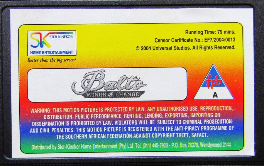 Balto - Wings of Change - Movie VHS Tape (2004)