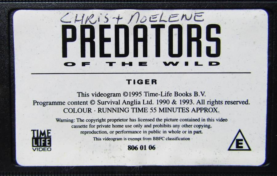 Tiger - Predators of the Wild - VHS Video Tape (1995)