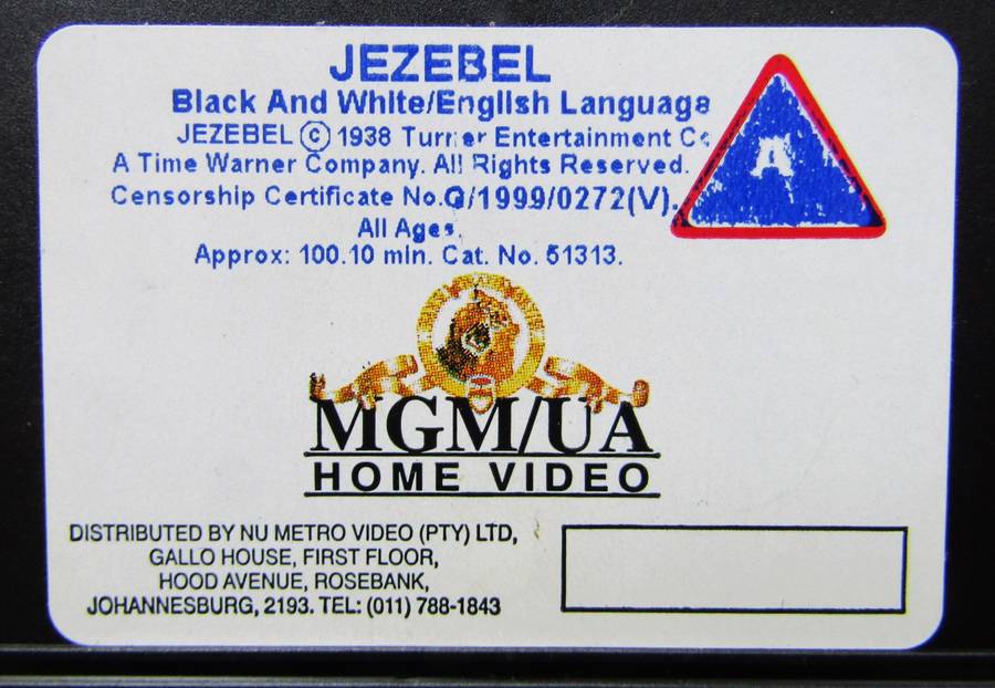 Jezebel - Bette Davis - Movie VHS Tape (1999)