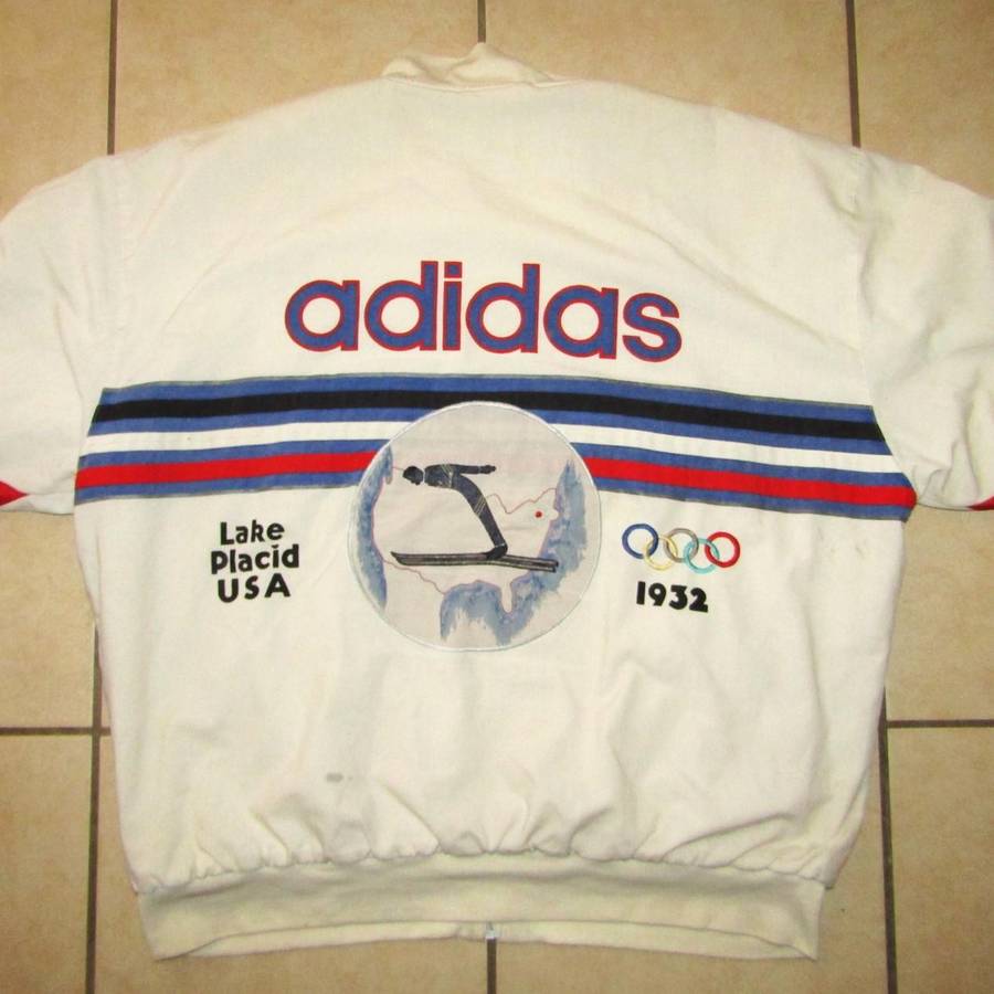 1980 Adidas Lake Placid USA Olympic Winter Tracksuit Jacket - Size XL