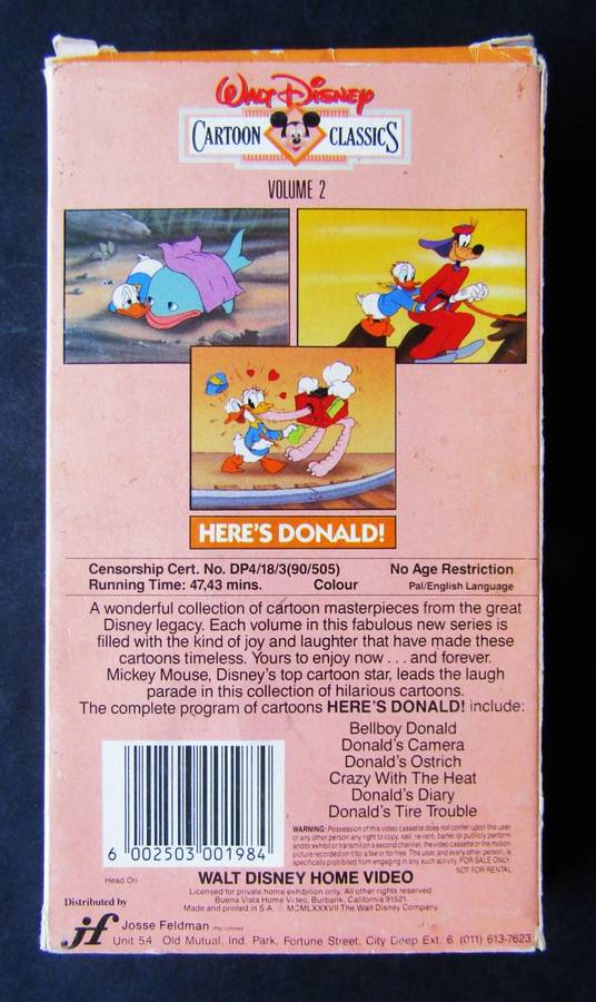 Here's Donald - Walt Disney VHS Tape (1990)